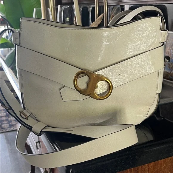 Tory Burch Cream Crossbody Bag with Gold Accent - Picture 1 of 12
